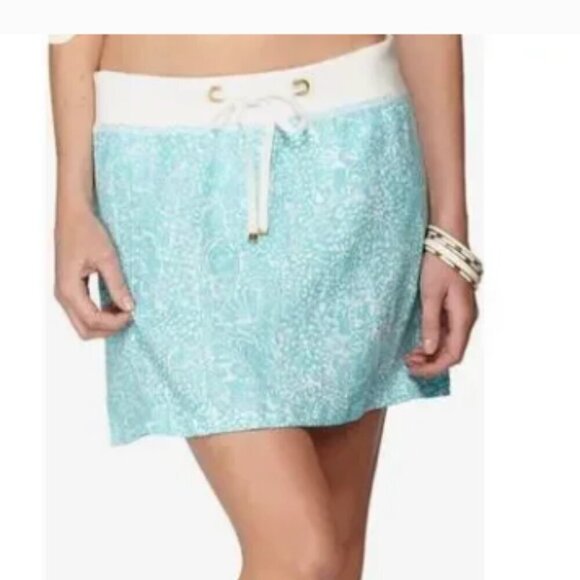 Lilly Pulitzer Hayden Skirt XL Shorely Blue Ice Cake NWT Linen - Picture 7 of 10